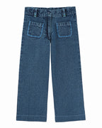 Denim broek met geborduurde zakken - Donkerblauw - Emile et Ida - productfoto