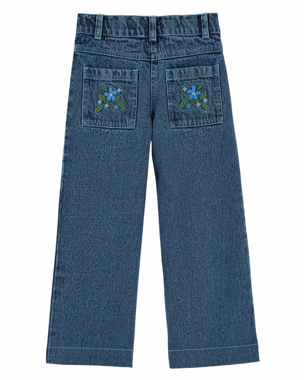 Denim broek met geborduurde zakken - Donkerblauw - Emile et Ida - productfoto - afbeelding 2
