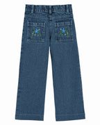 Denim broek met geborduurde zakken - Donkerblauw - Emile et Ida - productfoto - afbeelding 2