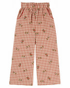 Wijde broek met ruitprint en bloemenborduursel - Emile et Ida - productfoto