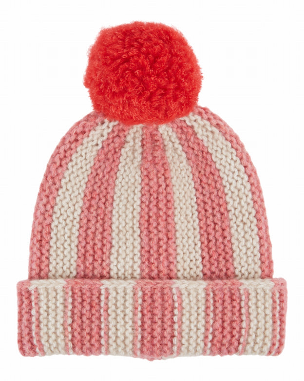 Gestreepte wollen muts met pompon - Olive & Blush - Emile et Ida - productfoto - afbeelding 2