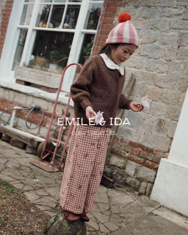 Gestreepte wollen muts met pompon - Olive & Blush - Emile et Ida - productfoto - afbeelding 5