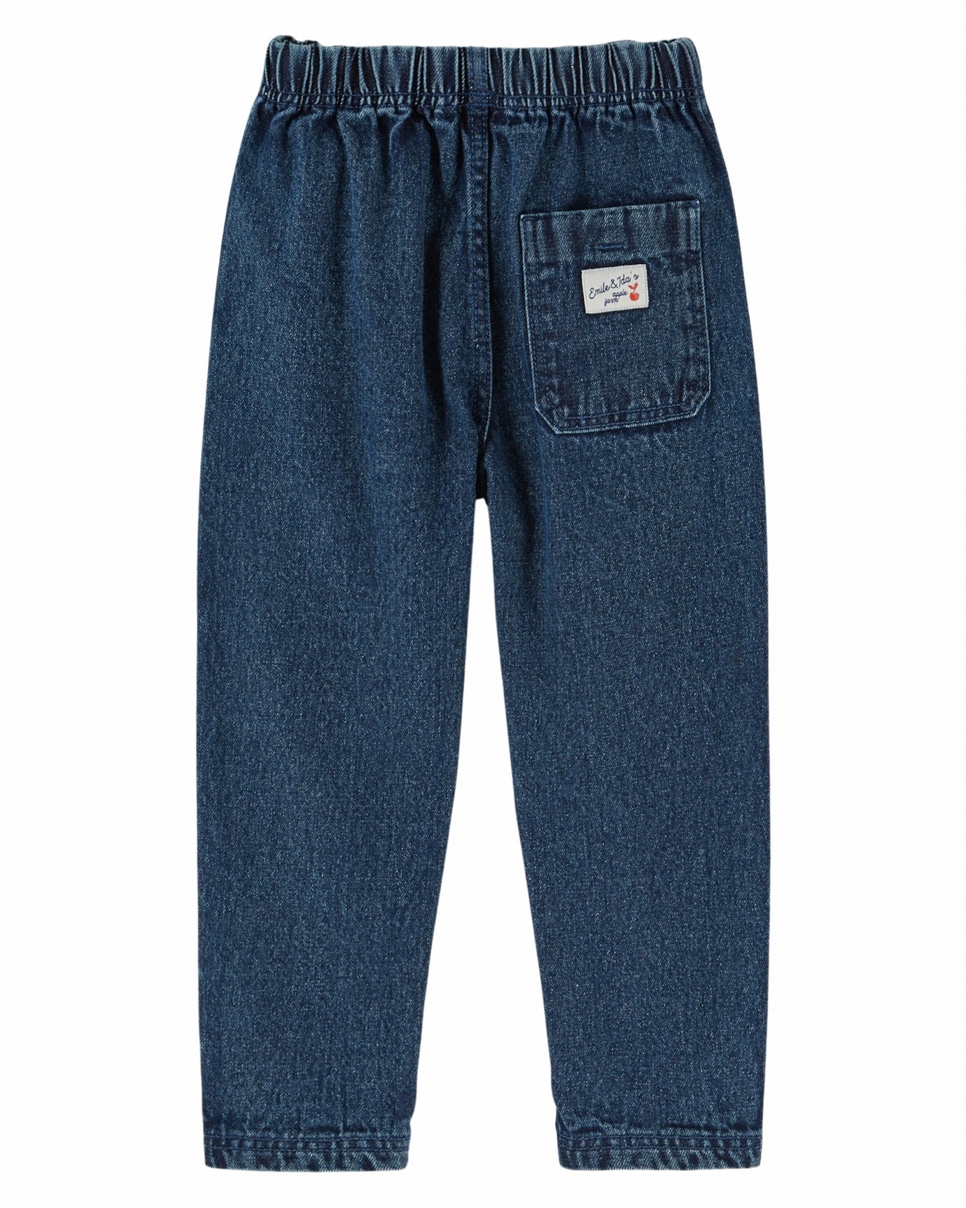 Soepele denim broek met elastische taille – Donkerblauw – Pantalon Garcon - Emile et Ida