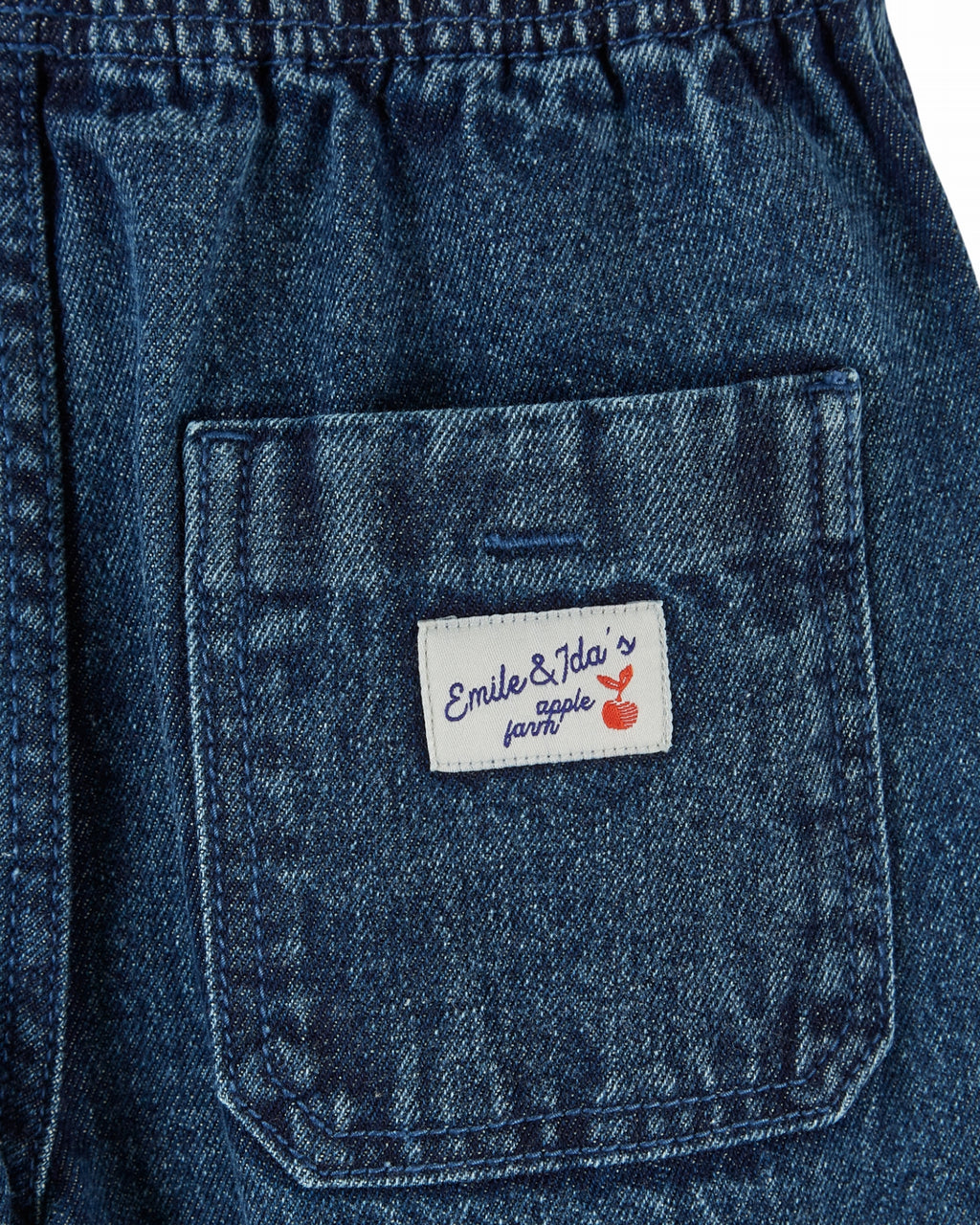 Soepele denim broek met elastische taille - Donkerblauw - Pantalon Garcon - Emile et Ida - productfoto
