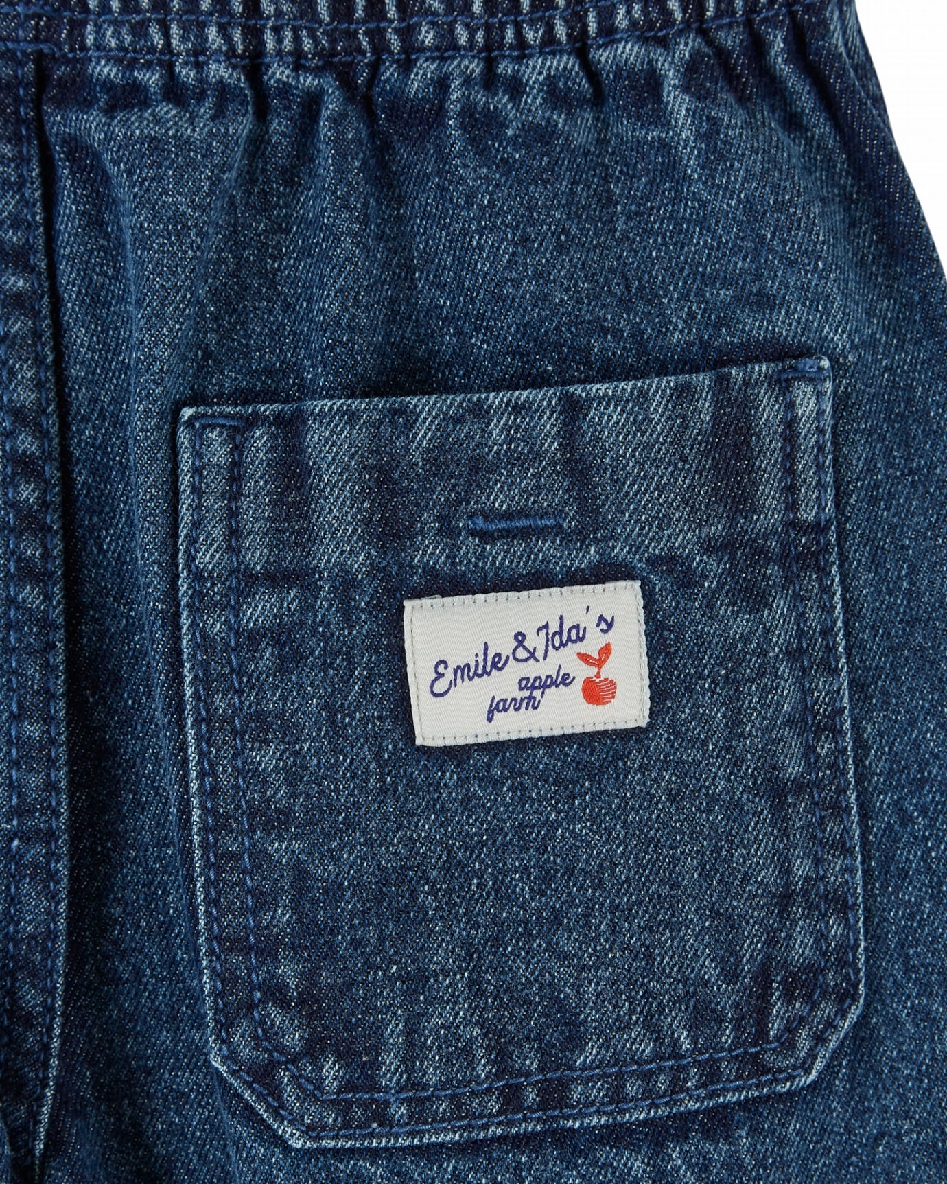 Soepele denim broek met elastische taille - Donkerblauw - Pantalon Garcon - Emile et Ida - productfoto