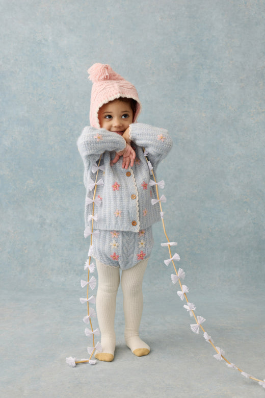 Top Bottom Mony – Gebreide Babyset Lichtblauw – Tencel & Alpaca Blend – Louise Misha