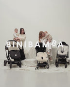 Kinderwagen wanten van Merino schapenvacht - Noir + Toast - BINIBAMBA