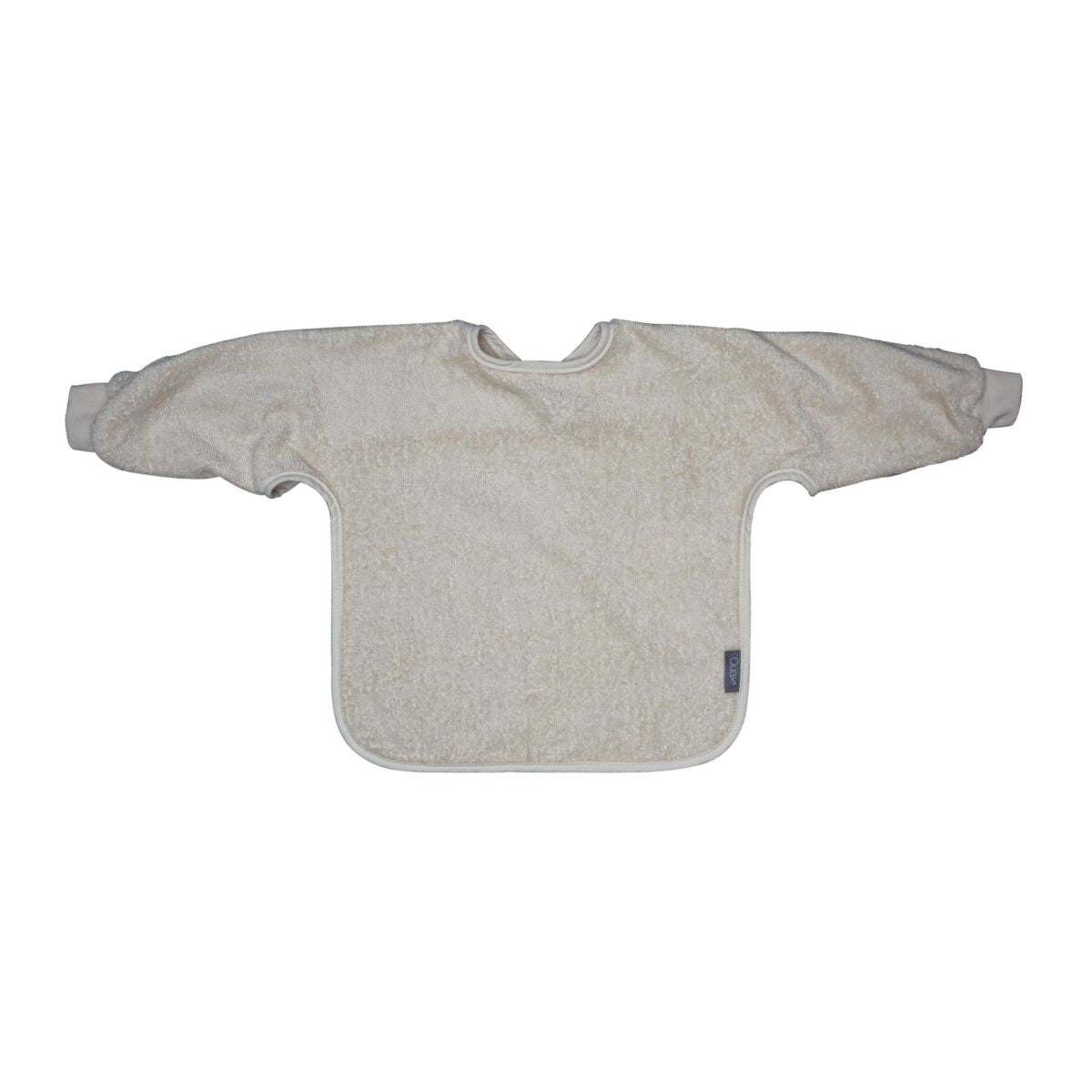Slabbetje met Mouwen - Badstof - Katoen - Quax clay wit beige voorkant