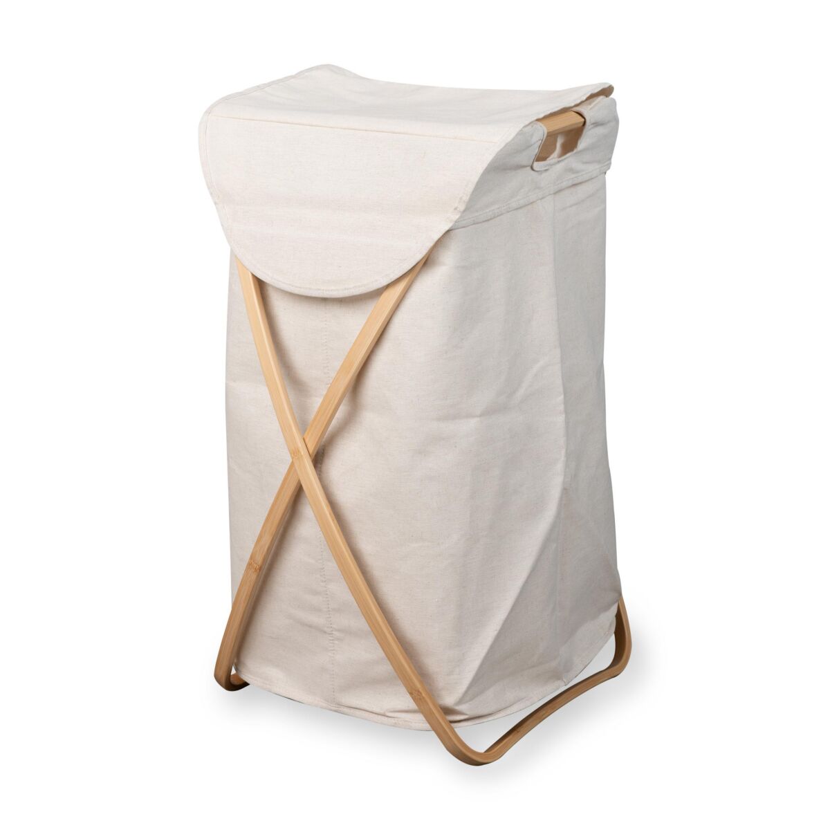 Linnen Wasmand - Opvouwbaar - Beige/Naturel - Quax zijkant
