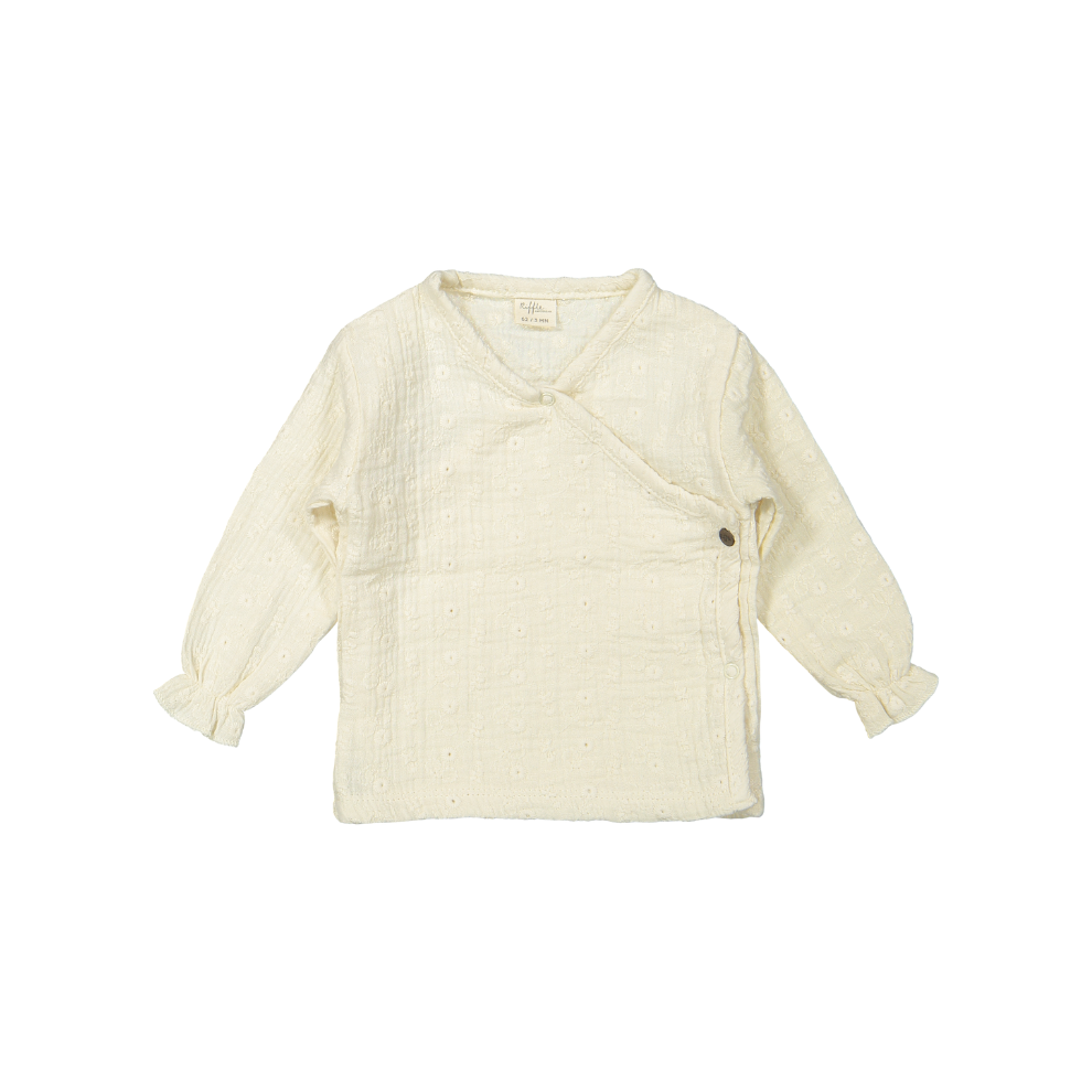 Overslag top Noa - Biologisch katoen - Woven white embroidery/Wit - Riffle Amsterdam voor