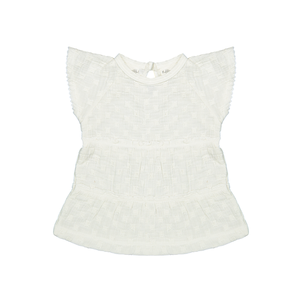 Jurkje Adele - Biologisch katoen - Woven white embroidery - Riffle Amsterdam voor