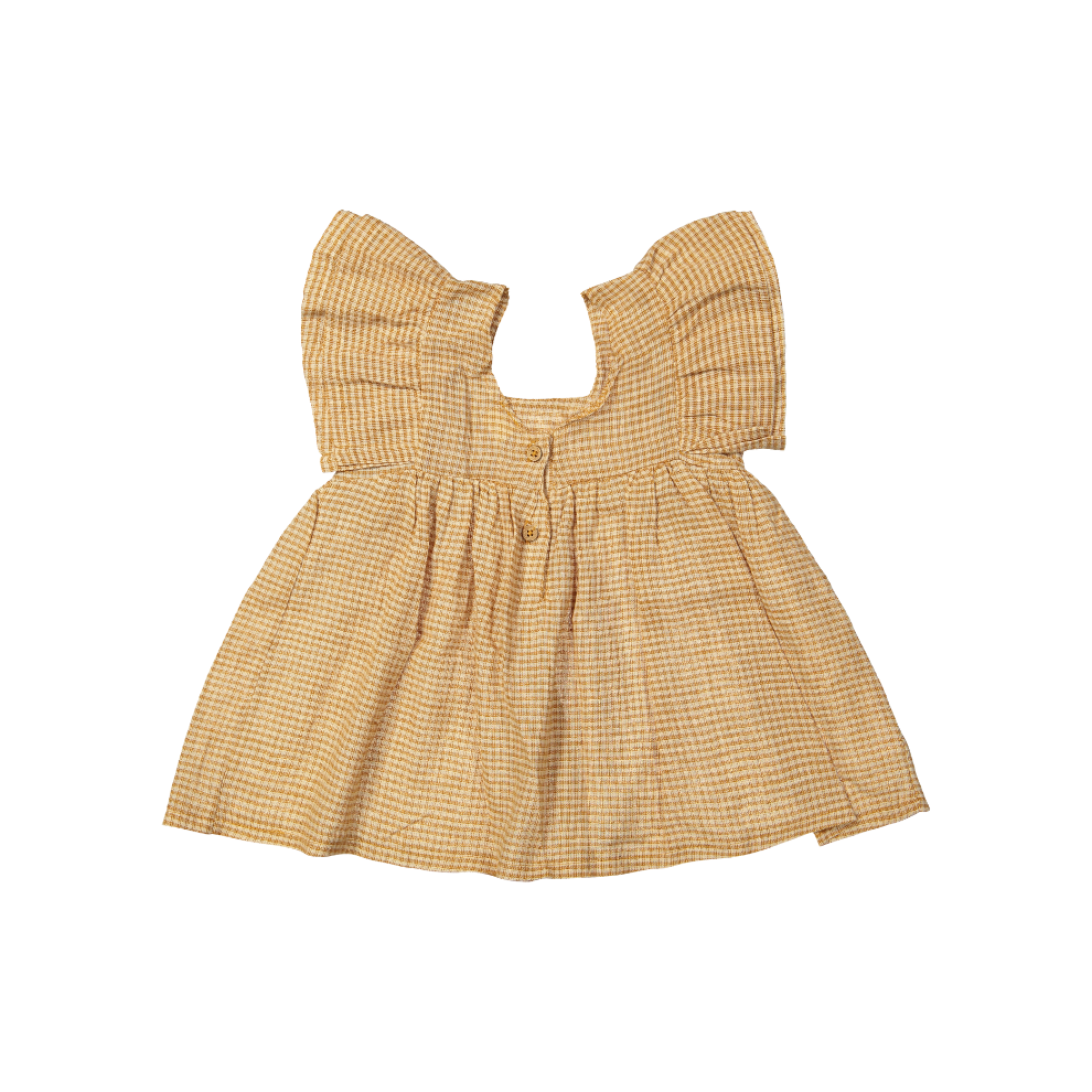 Jurkje Azra - Linnen/Katoen - Square Brown/Bruin - Riffle Amsterdam achter