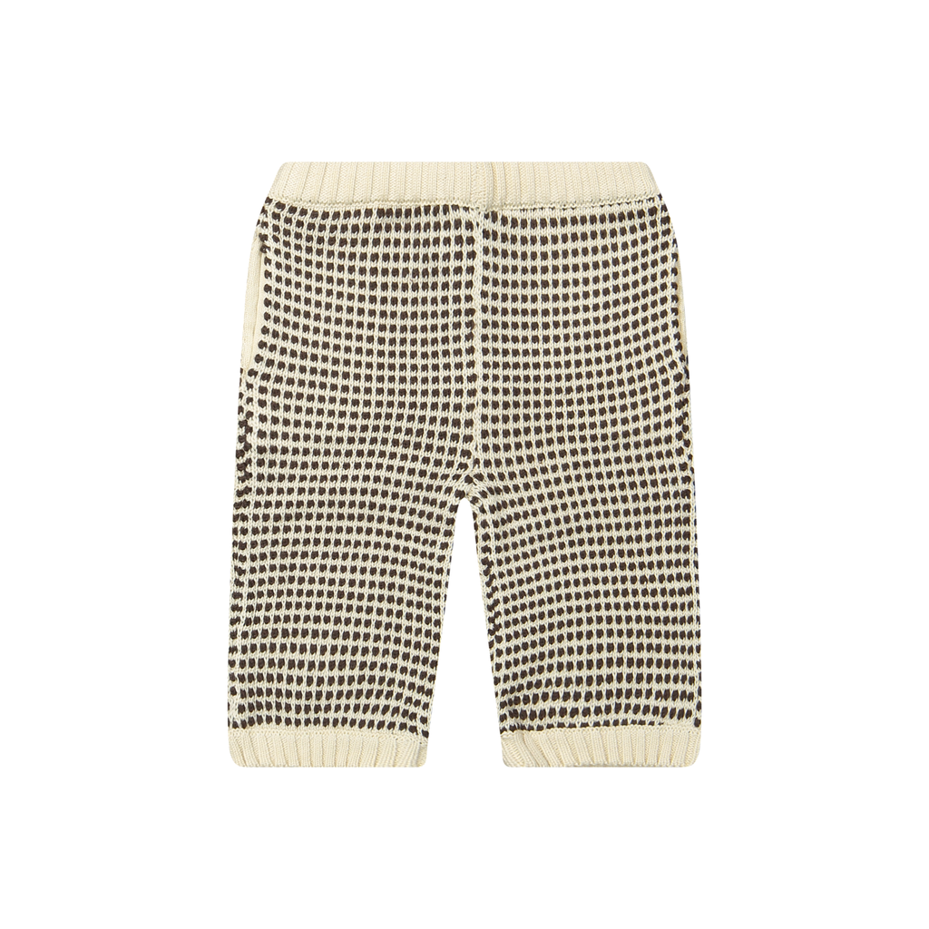 Gebreid broekje Pyke - Two Tone Knit Chocolate Brown - 100% biologisch katoen - Riffle Amsterdam