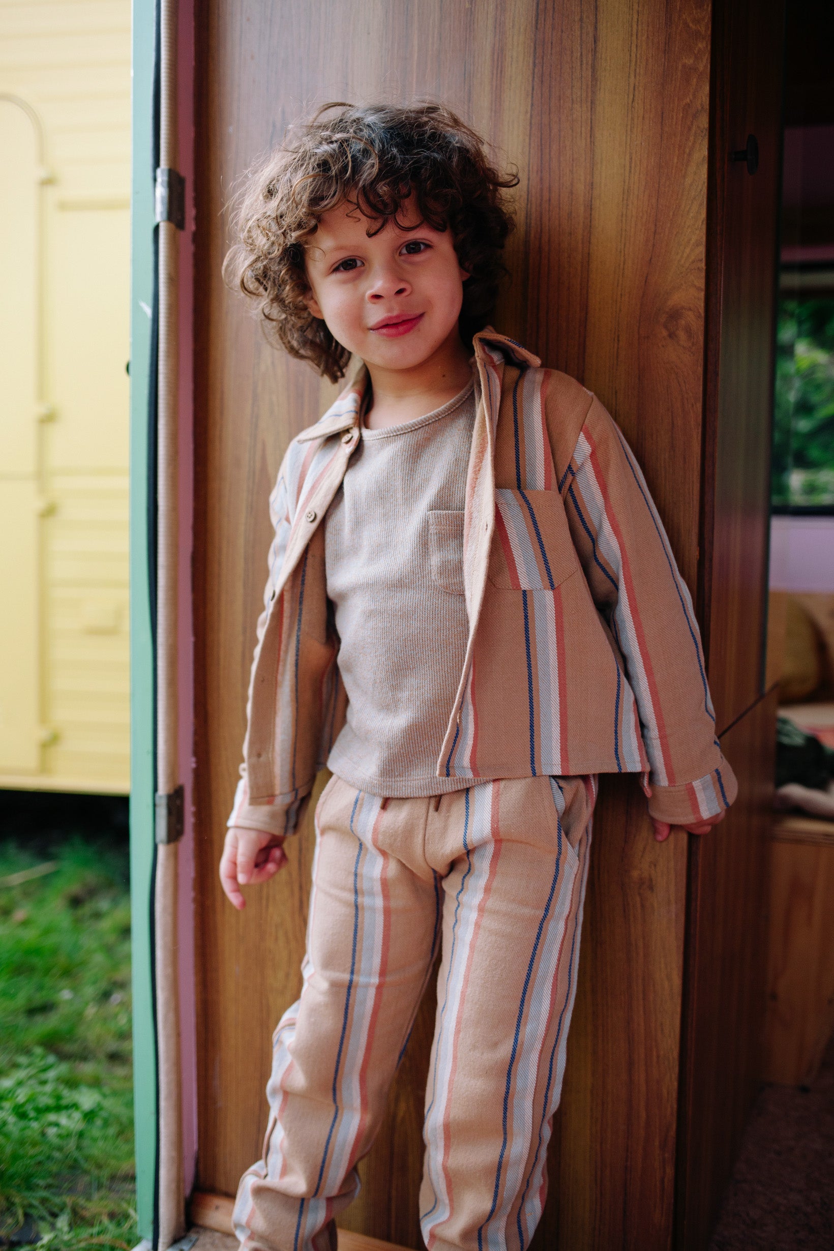 Top lange mouwen Milan - Knitted combo Blue - Biologisch katoen - Riffle Amsterdam lifestyle