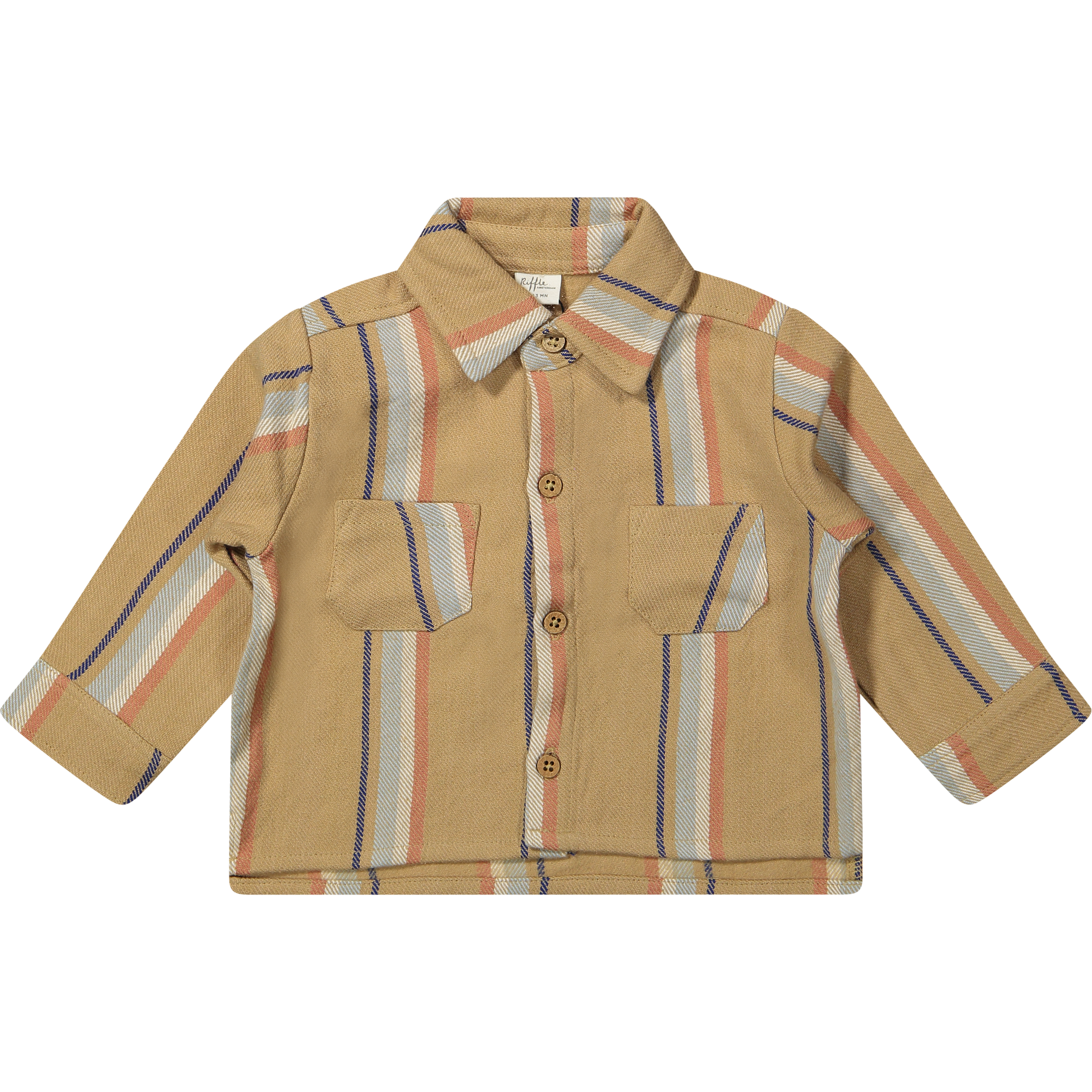 Blouse/jasje Calvin - Woven stripe - Biologisch katoen - Riffle Amsterdam voorkant