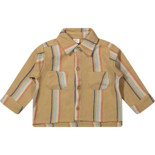 Blouse/jasje Calvin - Woven stripe - Biologisch katoen - Riffle Amsterdam voorkant