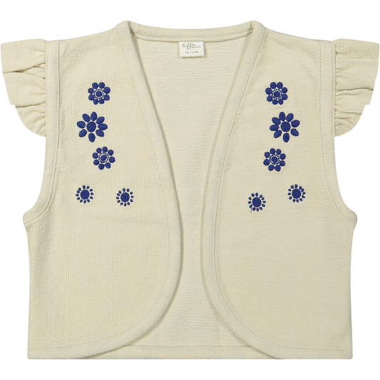 Gilet Bess - Wit geborduurd/embroidery - Biologisch katoen - Riffle Amsterdam product