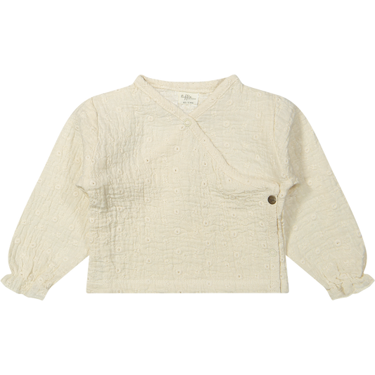 Overslag top Noa - Wit geborduurd/embroidery - Biologisch katoen - Riffle Amsterdam