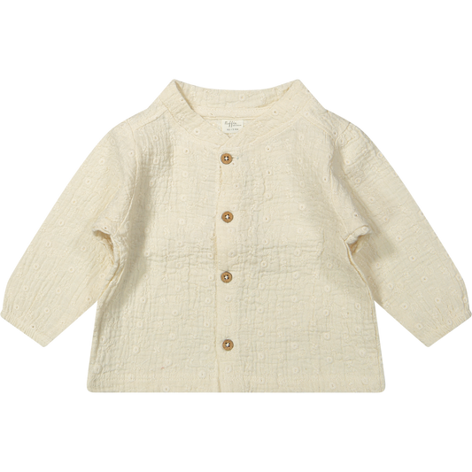 Blouse Cleo - Wit geborduurd/embroidery - Biologisch katoen - Riffle Amsterdam voorkant
