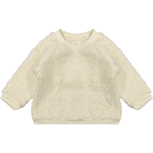 Trui Myra - Tedyy off white - Biologisch katoen - Riffle Amsterdam voorkant