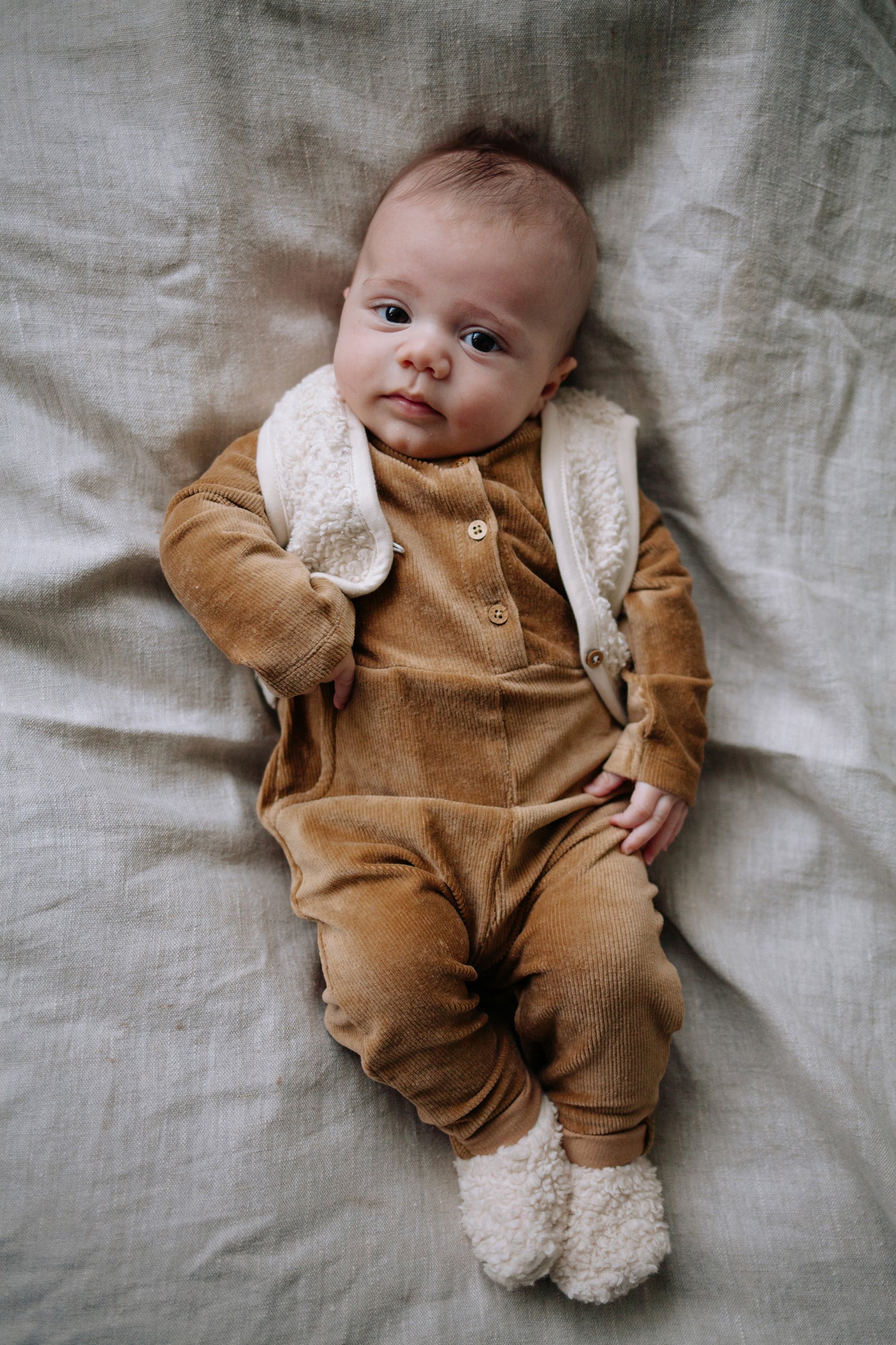 Gilet Babou - Tedyy off white/wit - Biologisch katoen - Riffle Amsterdam baby