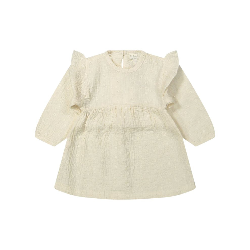 Jurkje Anemone - Biologisch katoen - Wit geborduurd/embroidery - Riffle Amsterdam voor