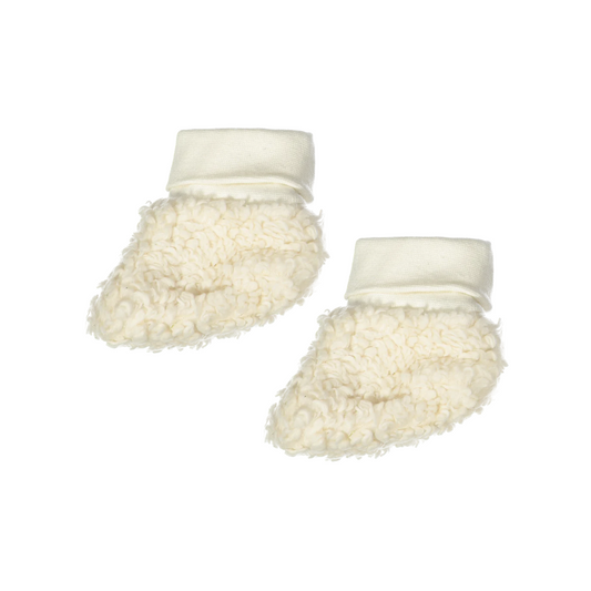 Slofjes Billie - Biologisch katoen - Teddy off white/ecru - Riffle Amsterdam voor