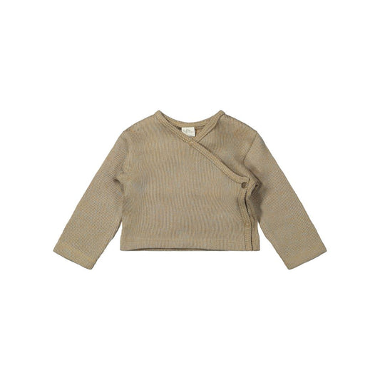 Overslag top Noa - Biologisch katoen - Knitted combo blue - Riffle Amsterdam voor