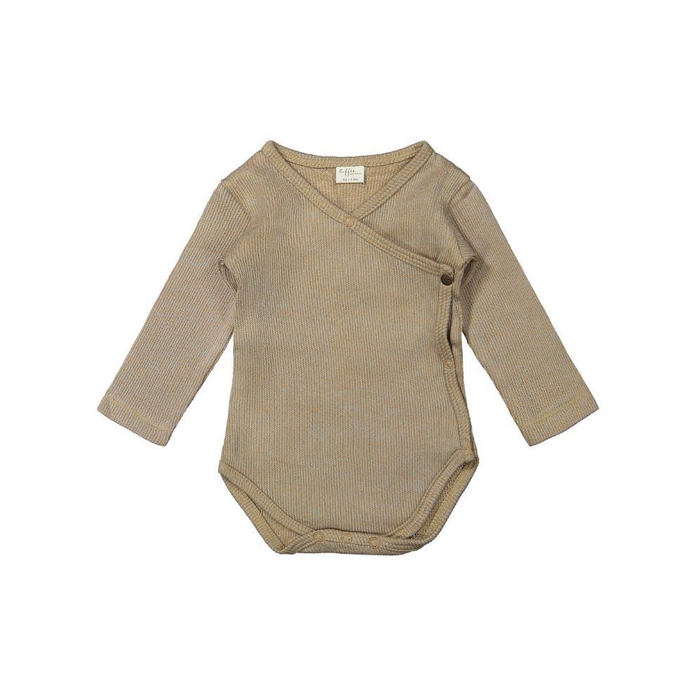 Overslag romper Lasse - Biologisch katoen - Knitted combo blue - Riffle Amsterdam voor