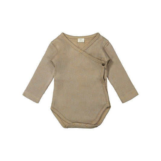 Overslag romper Lasse - Biologisch katoen - Knitted combo blue - Riffle Amsterdam voor