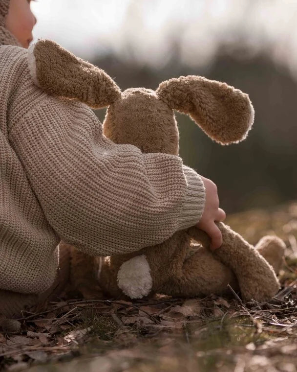 Floppy animal knuffel Large - Konijn - Biologisch katoen/wol - Beige - Senger Naturwelt