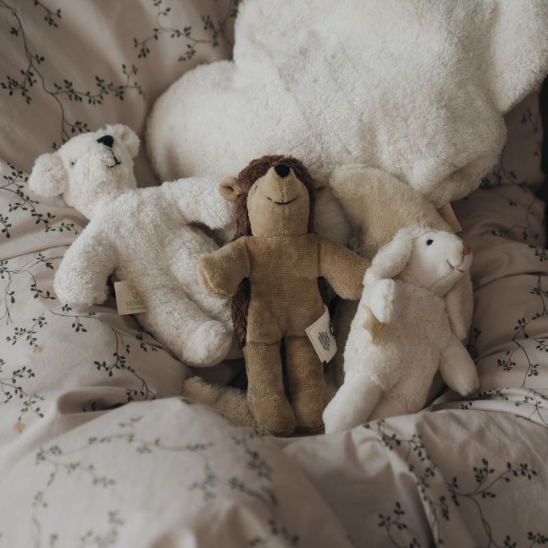 Baby stuffed animal sheep - organic cotton and sheep's wool - Senger Naturwelt and friends