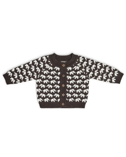 Vestje Olifantjes - Merino wol - Donkerbruin - Smallstuff voor