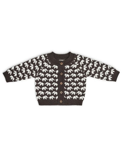 Vestje Olifantjes - Merino wol - Donkerbruin - Smallstuff voor