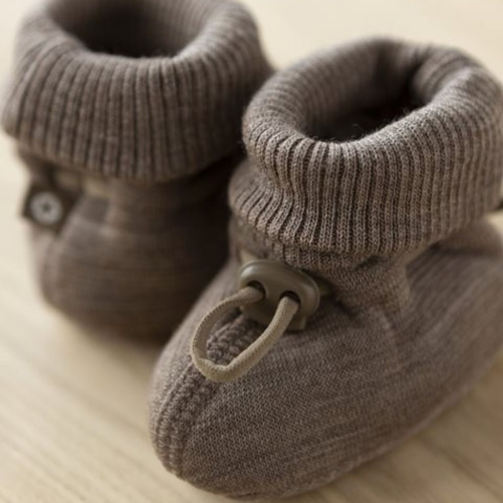 Slofjes - Merino wol - Nature melange/bruin - Smallstuff lifestyle