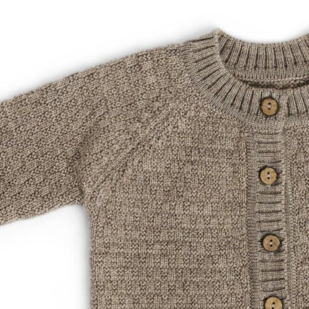 Gebreid vestje - Square knit - Merino wol - Bruin - Smallstuff close