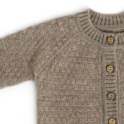 Gebreid boxpakje - Merino wol - Square knit - Bruin - Smallstuff close