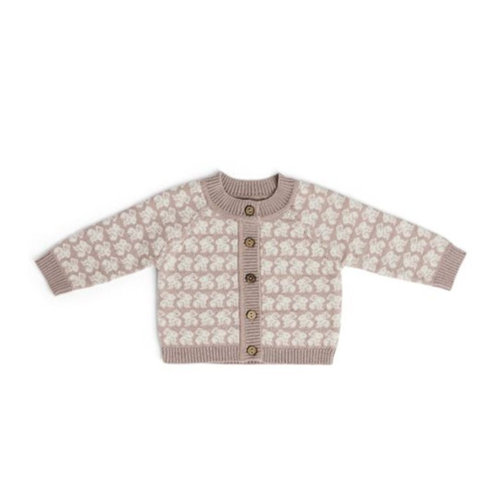 Gebreid vestje AO Rabbits - Merino wol - Powder/roze - Smallstuff voor