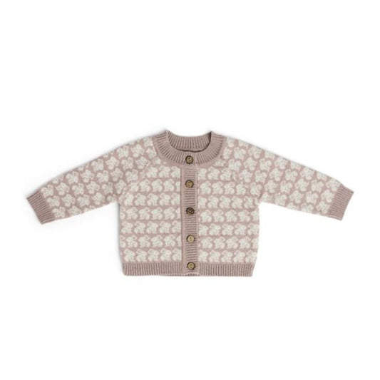 Gebreid vestje AO Rabbits - Merino wol - Powder/roze - Smallstuff voor