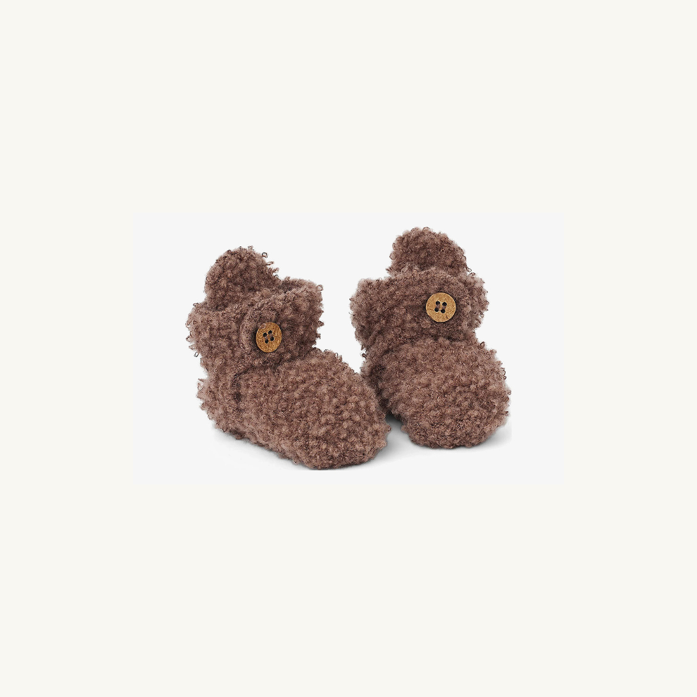 Bouclé slofjes - Merino wol - Rose brown - Smallstuff - productfoto