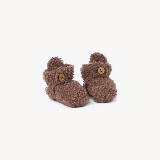 Bouclé slofjes - Merino wol - Rose brown - Smallstuff - productfoto