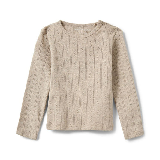 Top lange mouw Petricia - Biologisch katoen - Beige - Sofie Schnoor voorkant