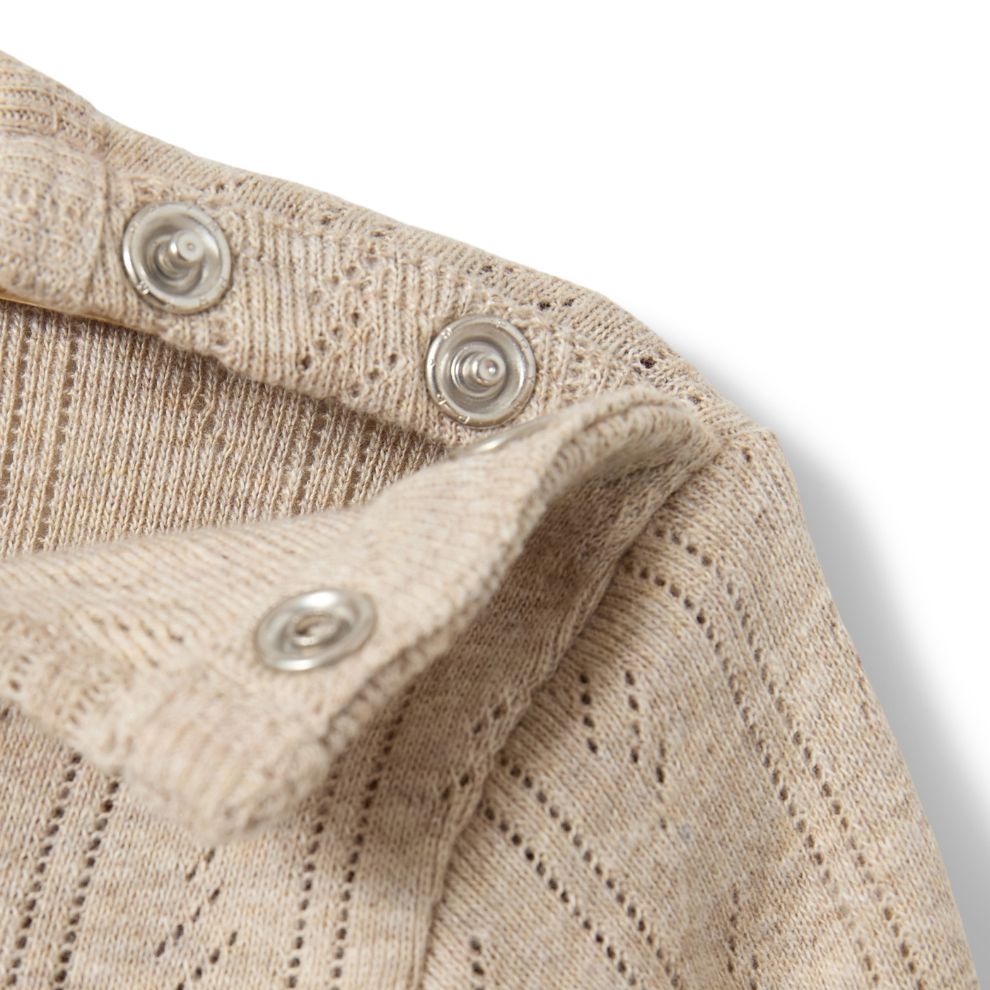 Top lange mouw Petricia - Biologisch katoen - Beige - Sofie Schnoor close up