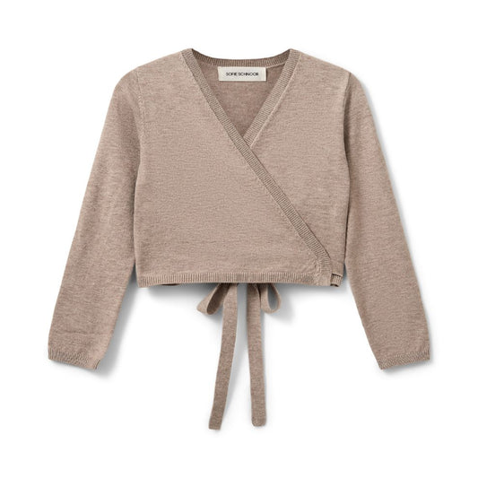 Overslag vest Gracy - Brown melange - Sofie Schnoor voorkant