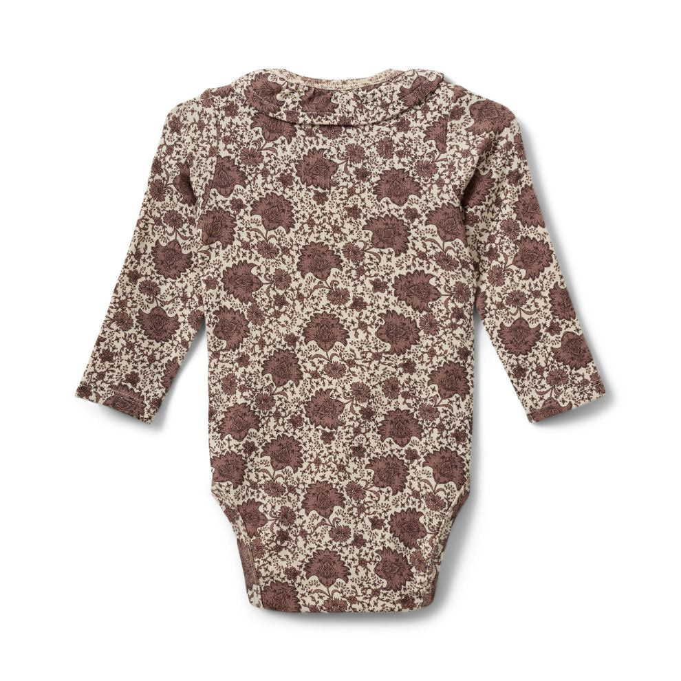 Romper Dicte - Modal katoen - Bruin met bloemen - Sofie Schnoor achterkant