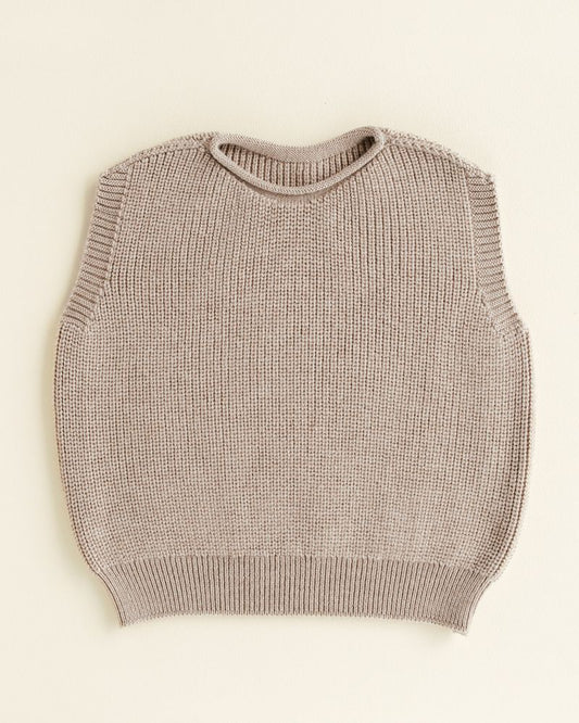Vest Harvey Kids - Spencer/mouwloos truitje - Sand - Merinowol - HVID