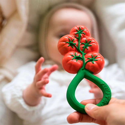 Tomaat rammelaar & bijtring - Natuurrubber - Tomato Rattle Toy - Oli&Carol