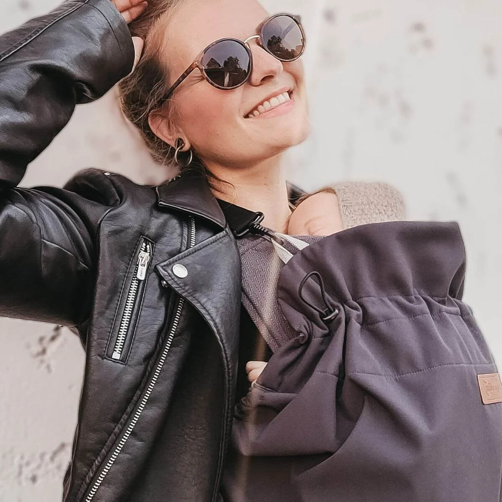 Softshell Cover – Couverture de portage déperlante et coupe-vent pour porte-bébé et écharpe – Hoppediz