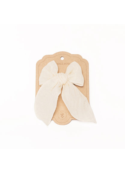 Haarknipje strik - Biologisch katoen - Vanilla - Mrs Ertha - productfoto