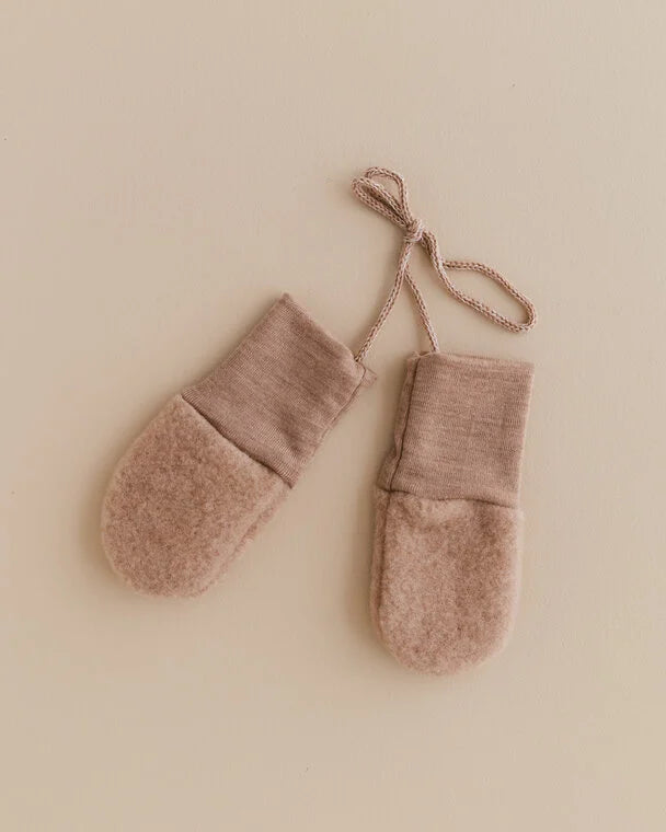 Wantjes met touw - Wol fleece - Beige/Sand - Engel Natur